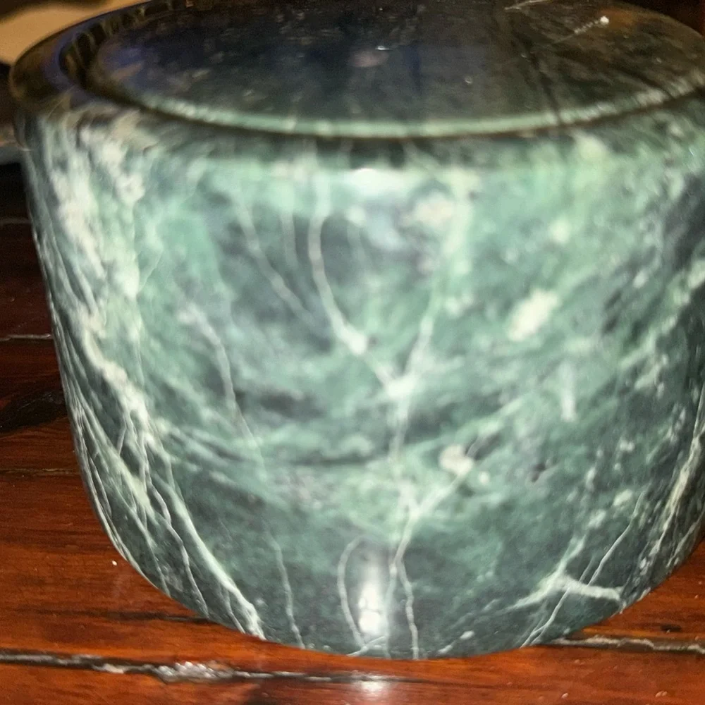 MCM vintage Green Marble Jade Coaster Set